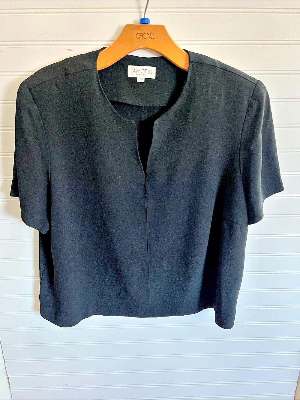 3 for $25 Vintage Tamotsu New York Black Blouse Waist 20W